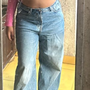 Washed Wide Leg Jeans