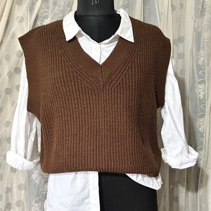 H&M Brown Knitted Vest