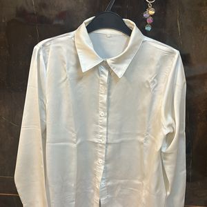 White Satin Finish Shirt