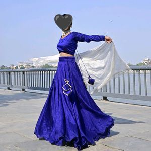 Royal Blue Lehenga Choli (Without Duppta)