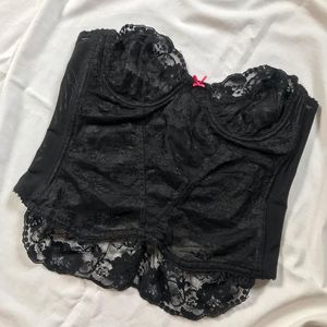 black lace bustier