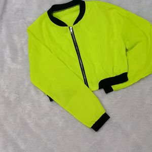 Vibrant Neon Crop Jacket Top