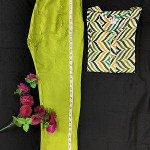 Lemon Green Kurti Set