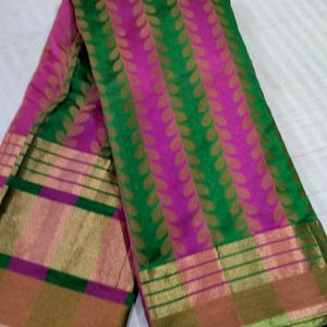 Cotton Handloom Saree With Running Blouse Pis