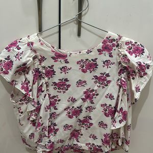 Westside Floral Ruffle Top For Girls