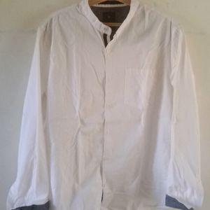 White Manderine Collar Shirt