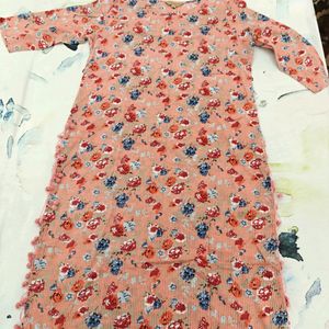 Anouk Floral Print Pink Kurta