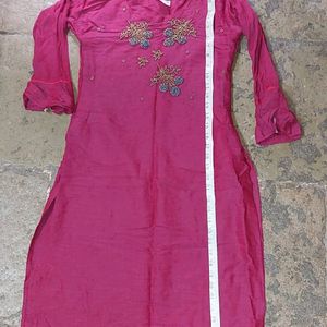 Maroon Embroidery Kurti