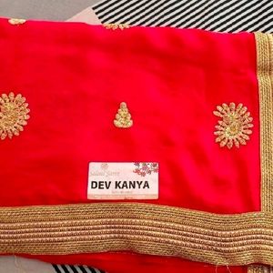 New Red Work Saree