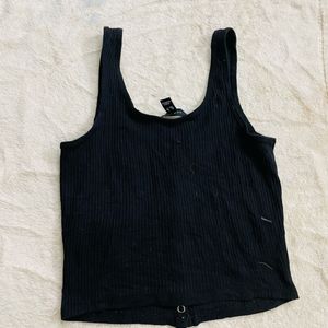 New Look Black Ribbed Top