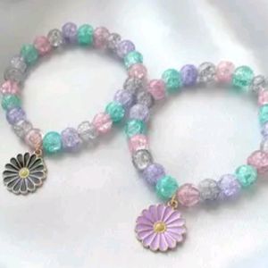 Dainty Daisy,Panda,Hearts, Glass,Marble Beads Brac