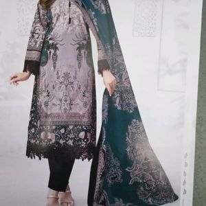 Lawander Print Cotton Pakistani Dress