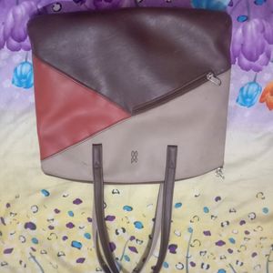 Brown Colourblock Shoulder Bag