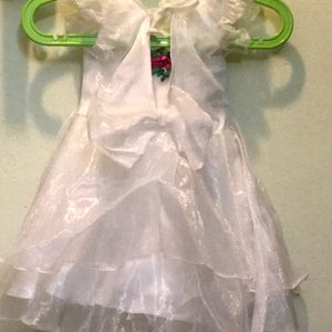 White Colour Frock For Girls. Net Material.