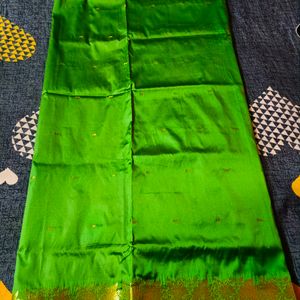 Pure Georgette Saree With Blouse, Green