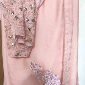 Soft Satin With Blouse 36 Size