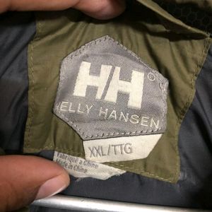 HELLY HANSEN JACKET GREEN GOOSE DOWN COAT HOODED