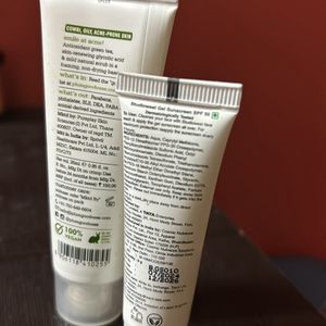 plum face wash and STUDIOWEST mini gel sunscreen