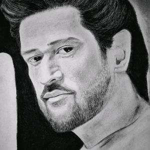 Ms Dhoni Charcoal Sketch