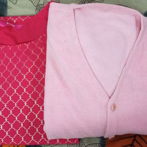 Kurti And Sweater Blouse Combo