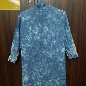 Blue HRX Tie-dye Long Shirt
