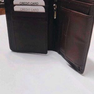 Mens Trendy Genuine Lthear Brown Wallet