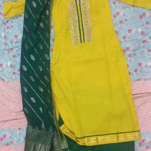 Yellow- Green Straight Kurta Set