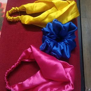 Large Size Satin Scrunchie And Headbands