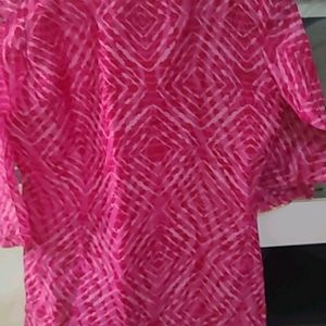 Pretty pink straight kurta with linning