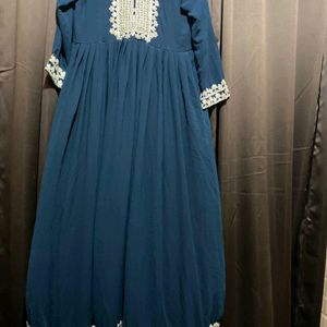 Embroidery Blue Gown