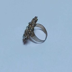 Golden Crystal party Wear Stylish Ring