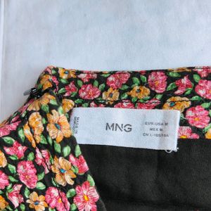 MANGO Branded Floral Skirt