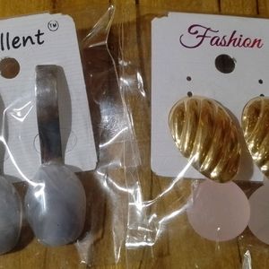 Korean Earrings Or Studs Pack Of 2