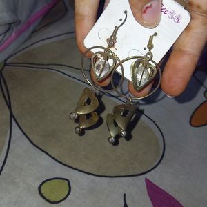 Free Size Gold Metallice Earrings