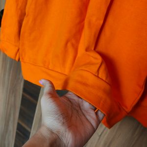 Neon Orange High Neck Sweatshirt(Unisex)