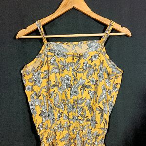 Max Brand Yellow Floral Printed Crop Top | Bust 38