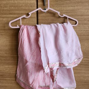 Baby Pink Straight Kurta Set