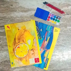 Drawing Book with FREE Paint Color And Pencil