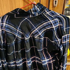 ❗ SALE ❗Cute People Navy Blue Checks Knot Shir