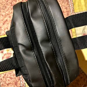 All New Black Leather Bag For College Use