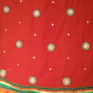 Stripe Line Saree With Blouse(Unused)