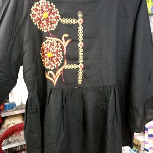 Brand New Embroidered Tunic/Top Black Colour