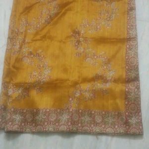 Beautiful Unused Golden Brown Saree.