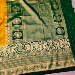 Diwali Special Elephant Design Beautiful Saree