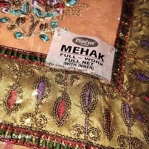 Mehak , Full Net Saree With Blouse Piece Inside