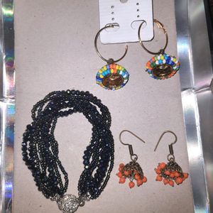 Combo Offer - 2 Earrings + 1 Hand Bracelet