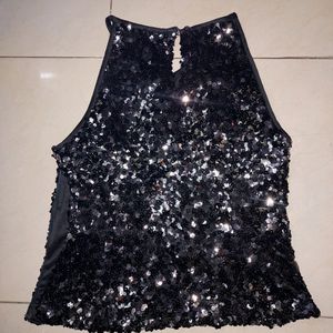 Imported Sequin Black Top