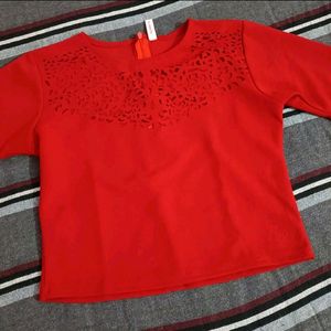 Bright Red Stretchable Top