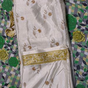 Silk Off White Saree