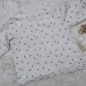 White Top With Flowers Lase